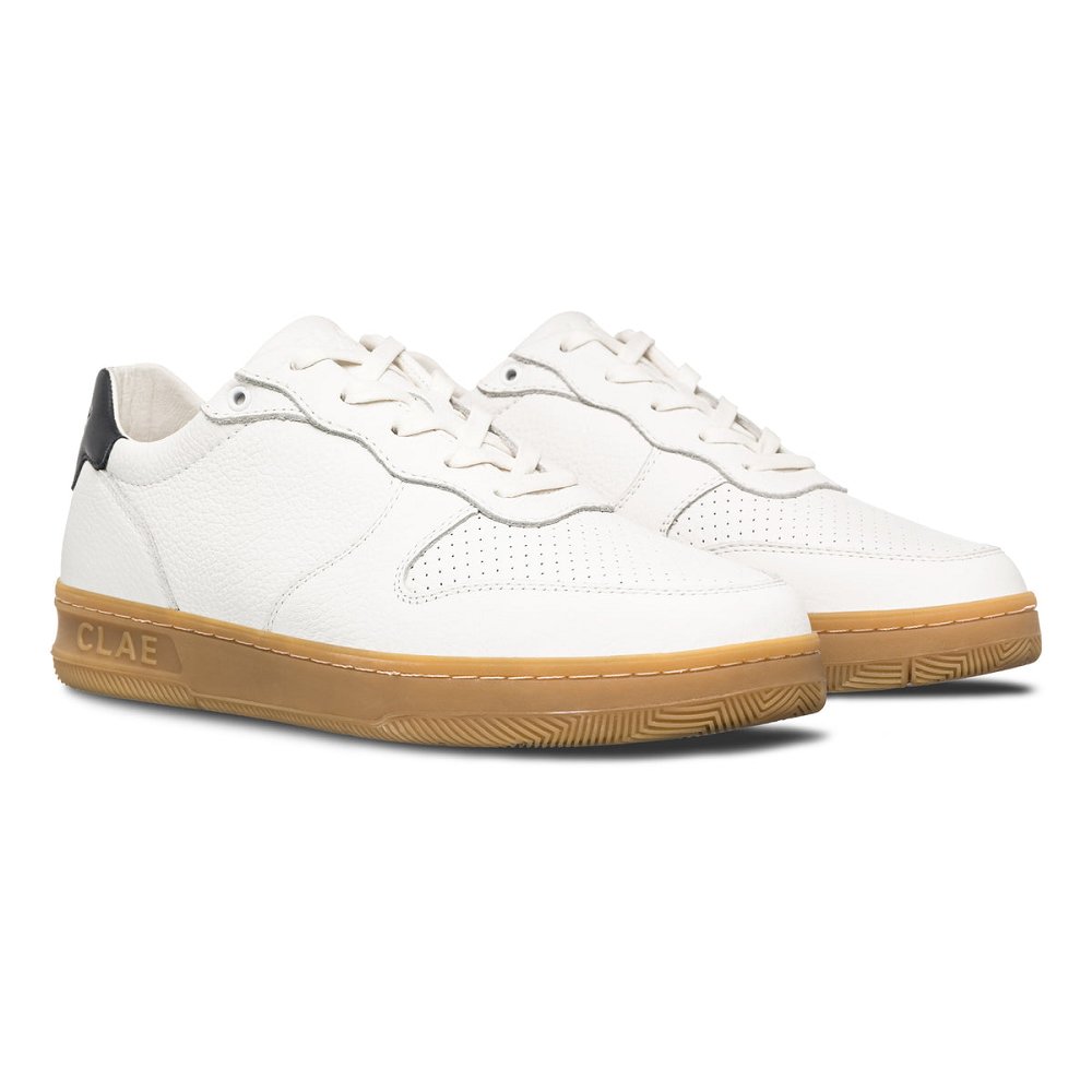 CLAE MALONE Shoes Mens USA843-E25 In White Navy Light Gum